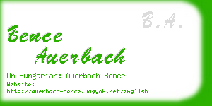 bence auerbach business card